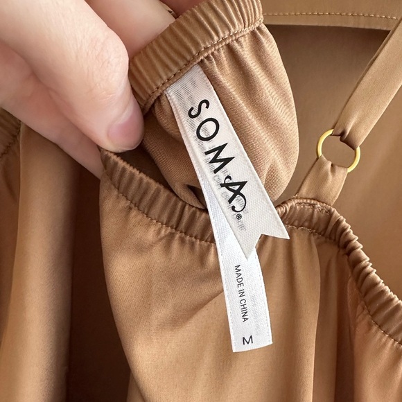 Soma Satin Tank Top, Beige/Tan, Size Medium - Picture 13 of 16